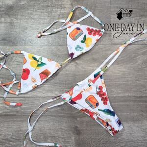 Charmo Adjustable Triangle Tie Side Bikini Swimsuit Size S